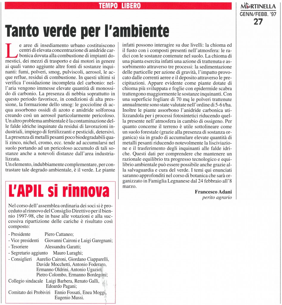 Franceso Adani Famiglia Legnanese Piero Cattaneo Giovanni Caironi Luigi Garegnani Alessandra Garatti Mauro Luraghi Aurelio Caironi Giordano Ciapparelli Davide Mocchetti Antonio Foderaro Ermano Oldrini Antonio Ugazio Pietro Colombo Ermanno Bordegoni Luigi Barbera Renato Galli Edoardo Pagani Ennio Fossati Enea Moggi Eugenio Mussi